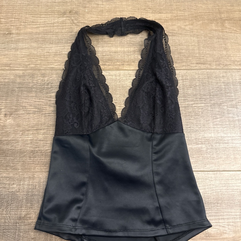 Black Lace Halter top